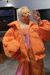 CHENPENG Orange Pleated Puffer Jacket CP20AWJ015